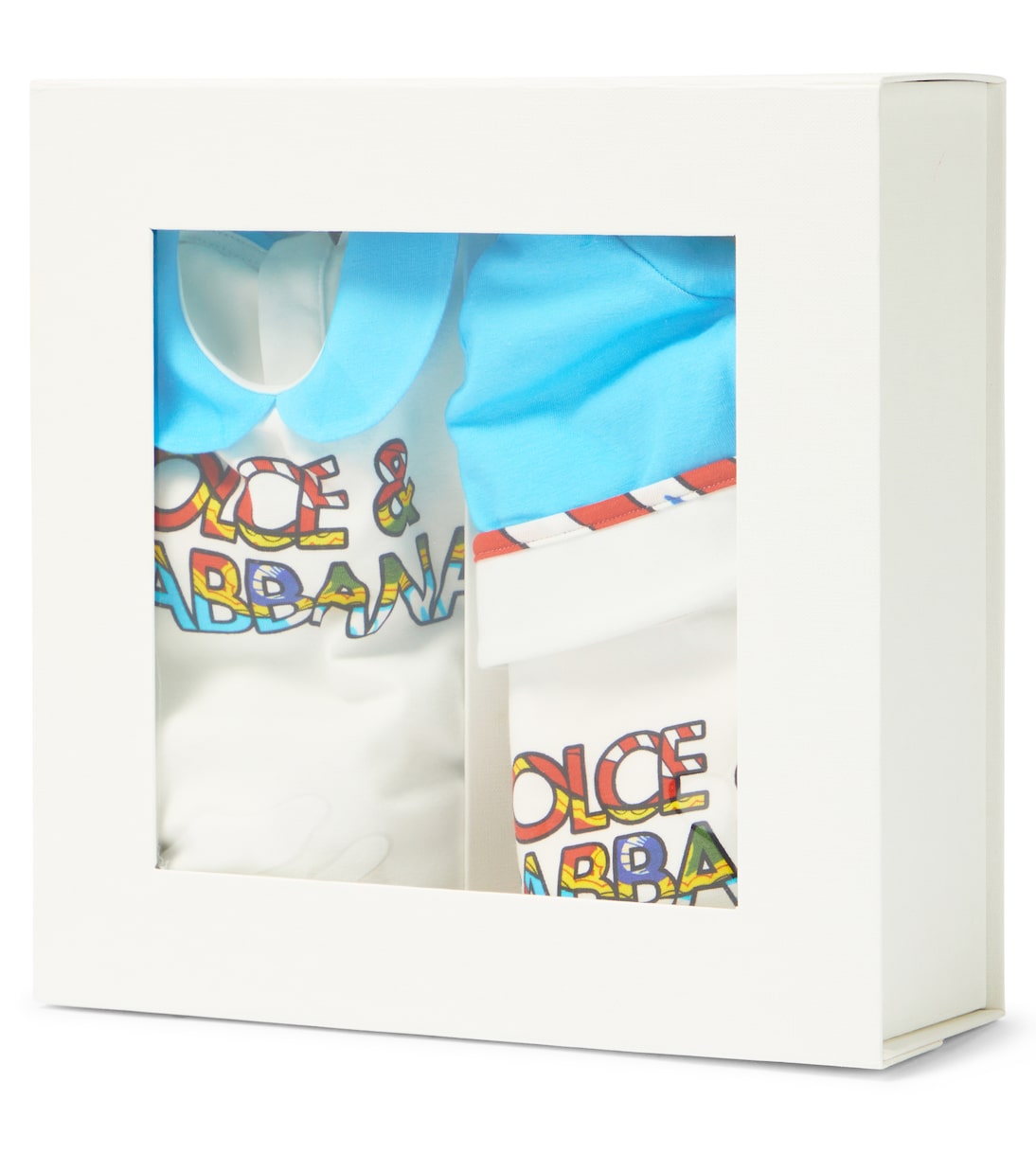 婴幼儿 — 棉质连身衣、围兜与便帽套装 | Dolce&Gabbana Kids