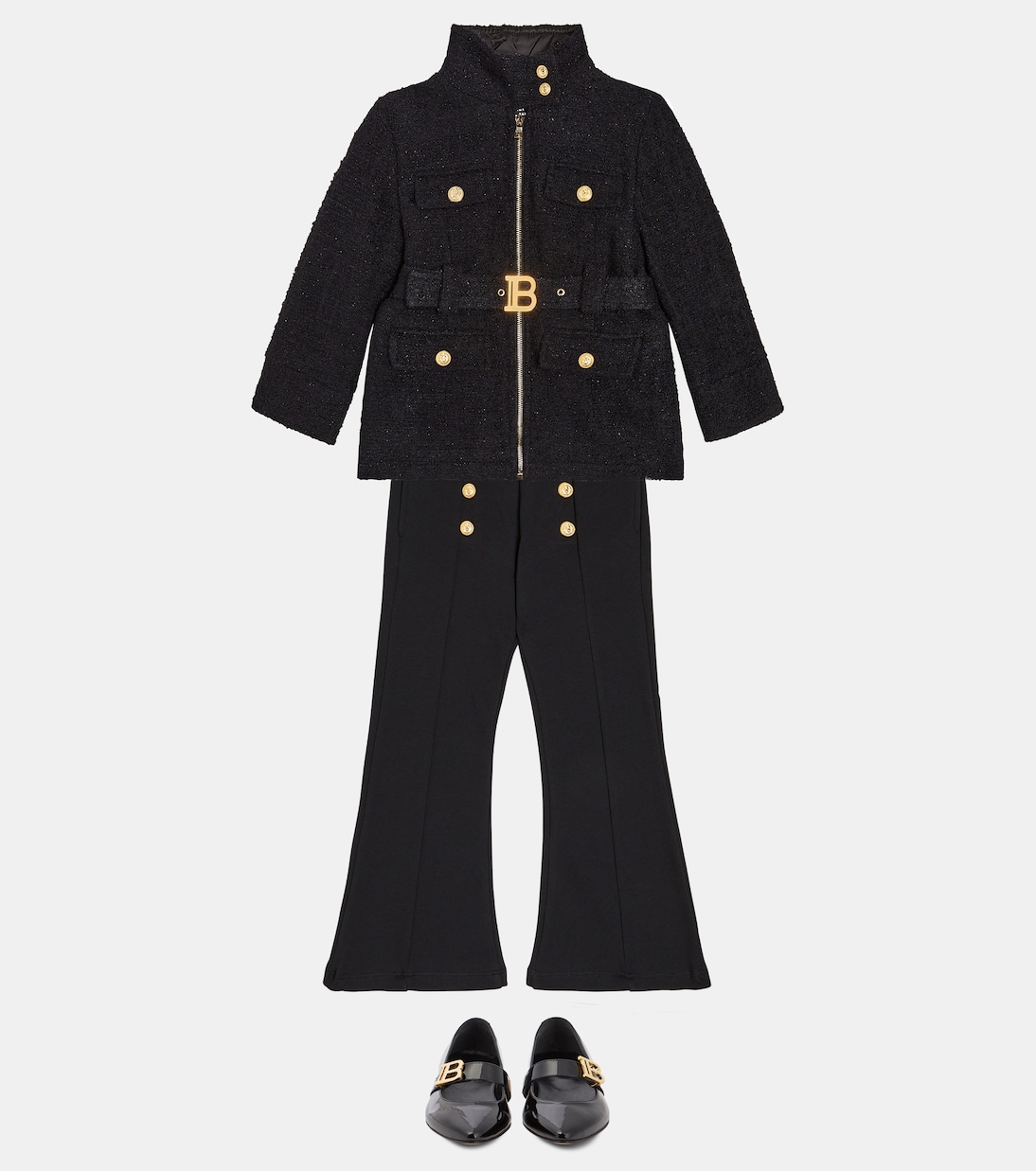 Mid-Rise-Schlaghose aus Baumwolle | Balmain Kids