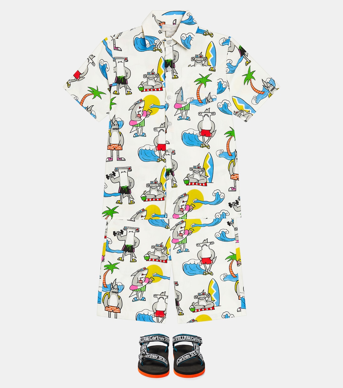 Printed cotton poplin T-shirt | Stella McCartney Kids