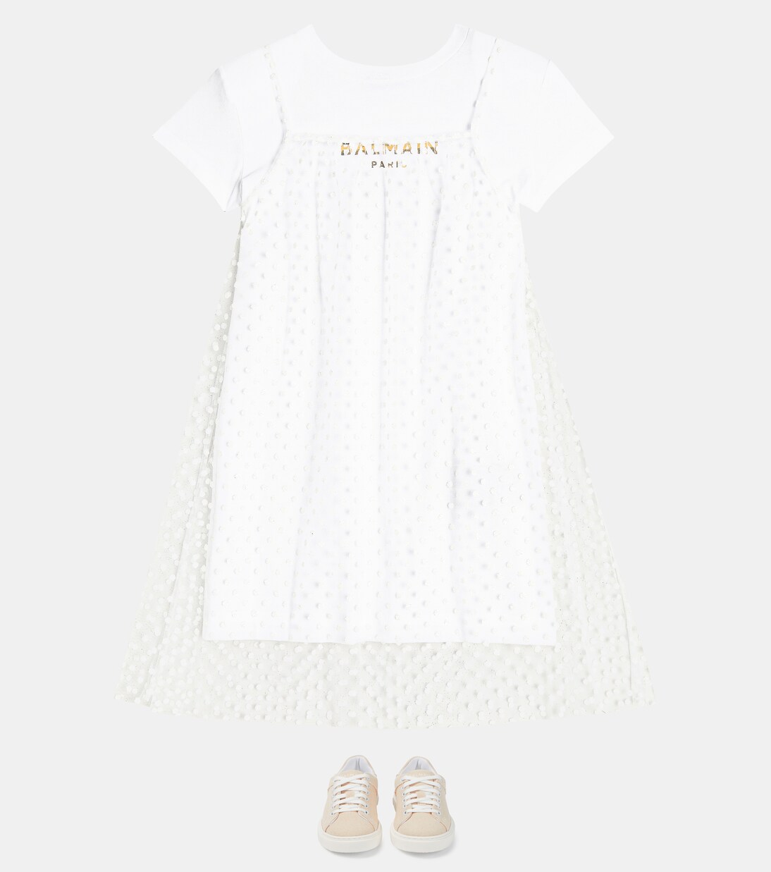 Vestido de algodón con lunares | Balmain Kids