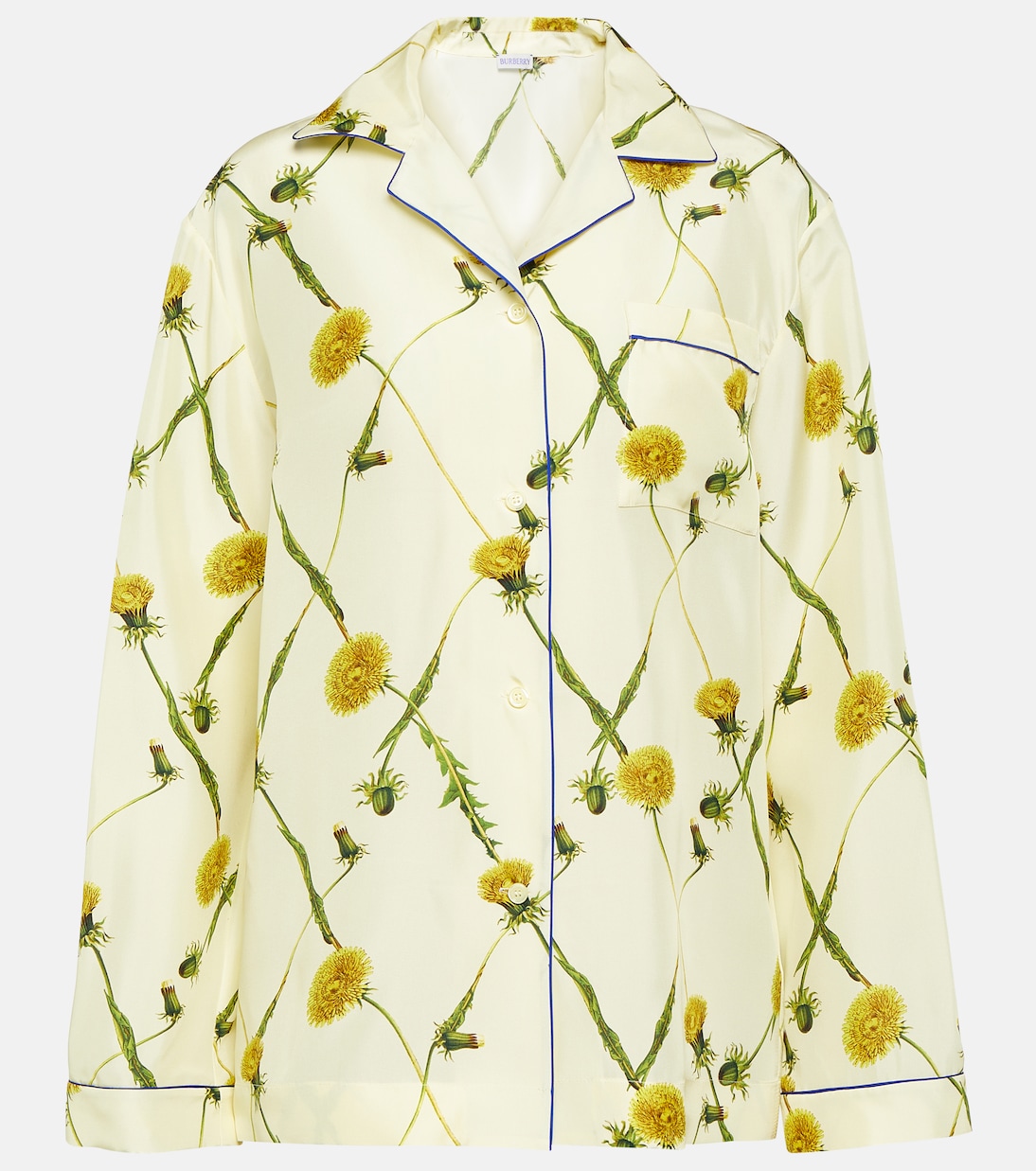 Floral silk poplin pajama shirt | Burberry