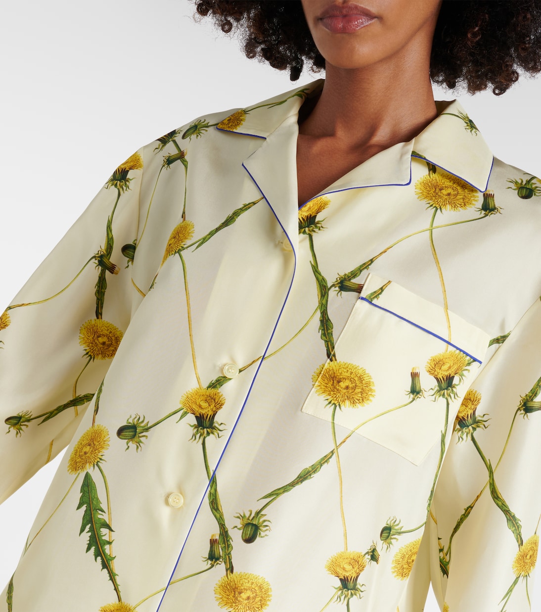 Floral silk poplin pajama shirt | Burberry