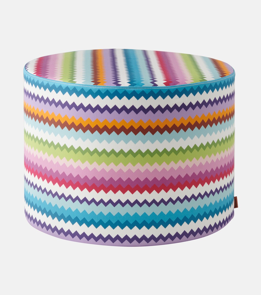 Riverbero Zigzag cotton canvas pouf | Missoni