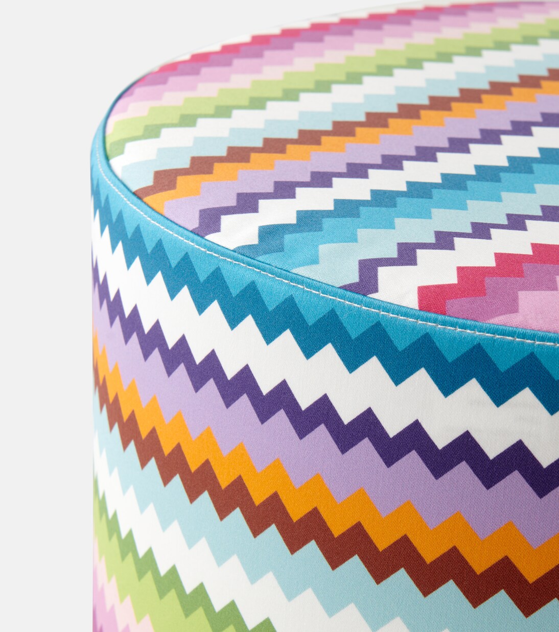 Riverbero Zigzag cotton canvas pouf | Missoni