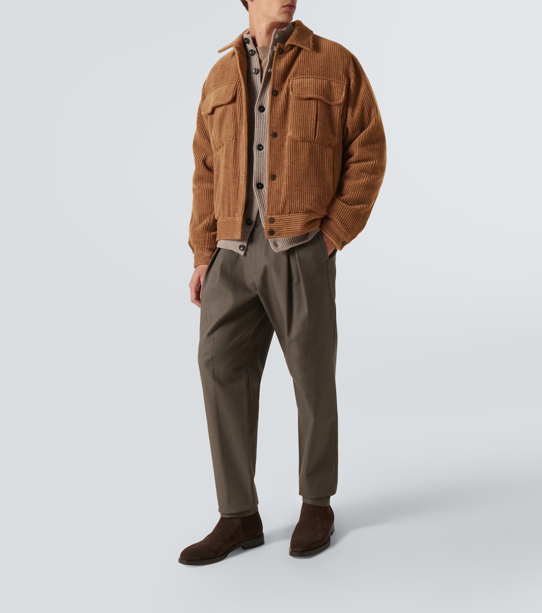 Wool and cashmere velvet blouson | Giorgio Armani