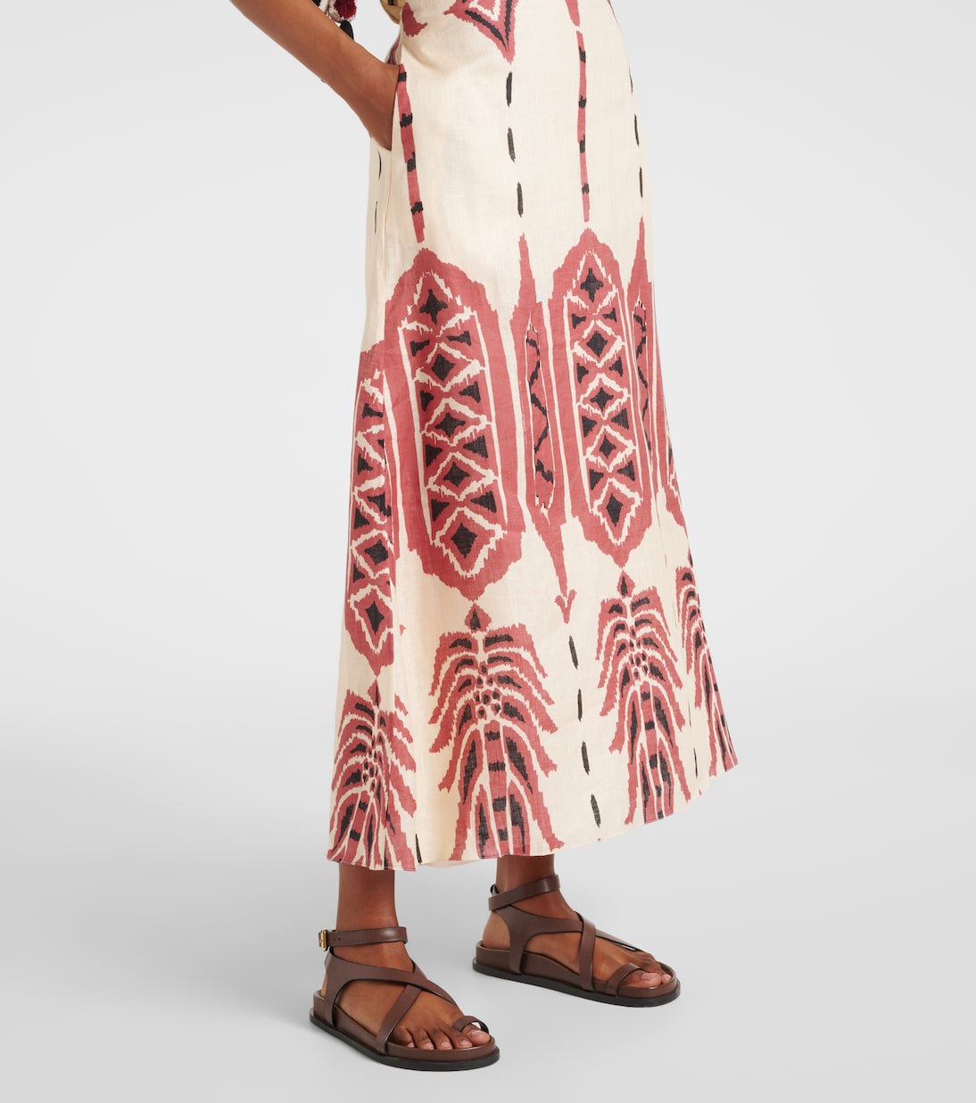 Bedrucktes Midikleid aus Leinen | Johanna Ortiz