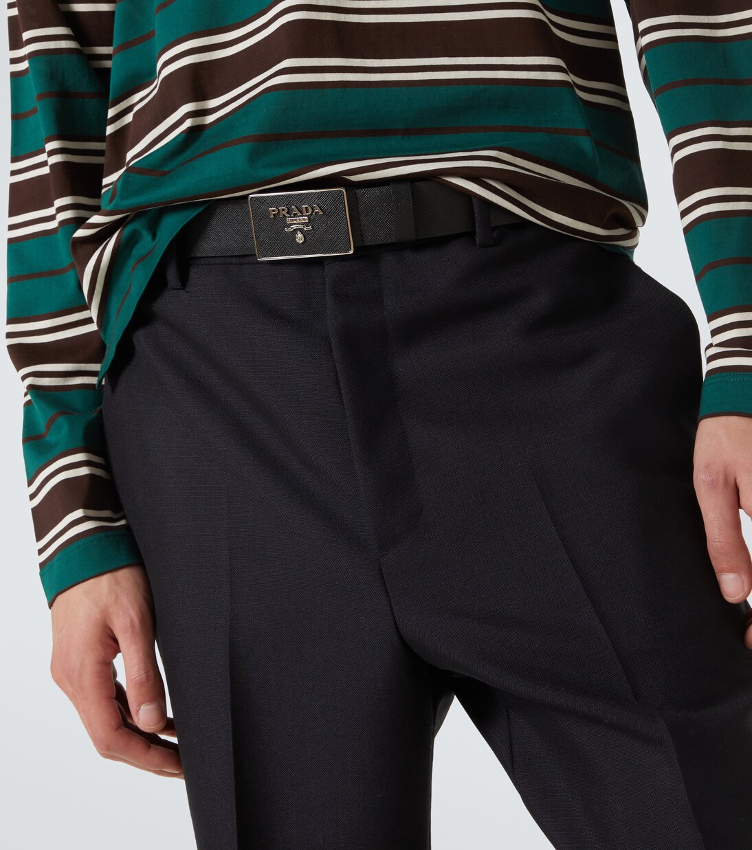 Saffiano leather logo belt | Prada