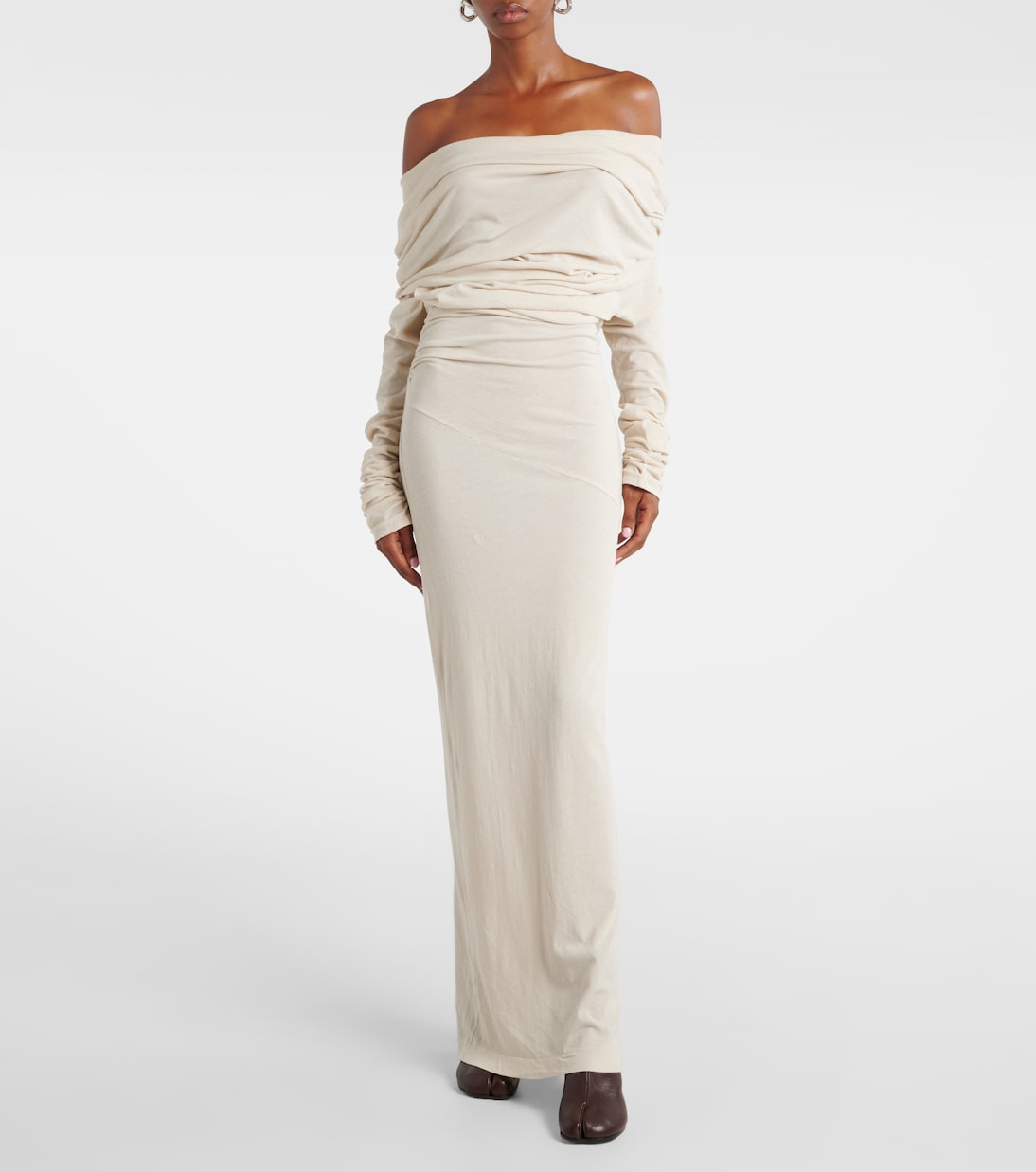 Off-shoulder jersey maxi dress | Entire Studios