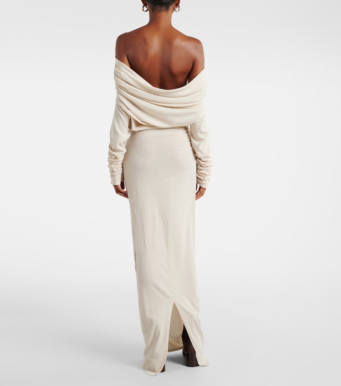 Off-shoulder jersey maxi dress | Entire Studios