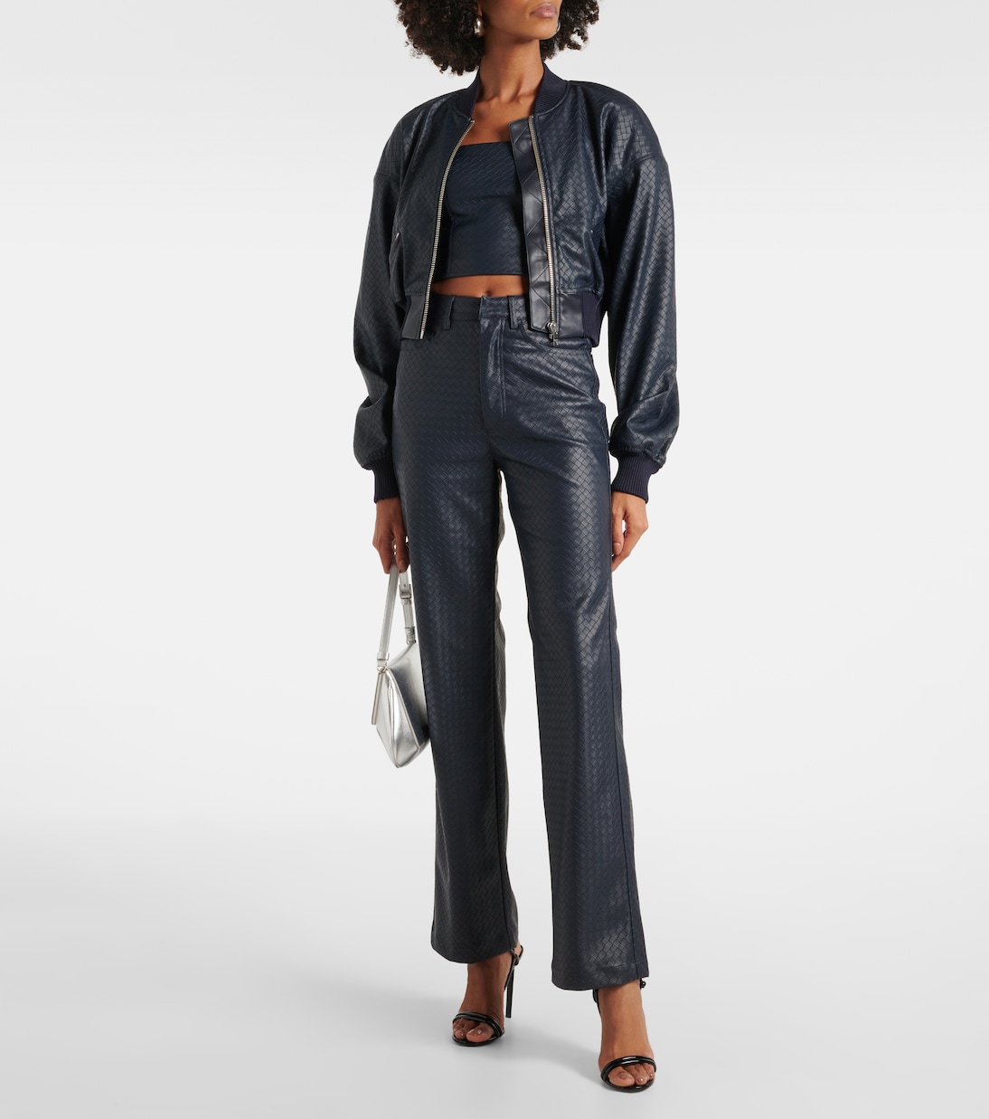 Cropped-Top aus Lederimitat | Rotate