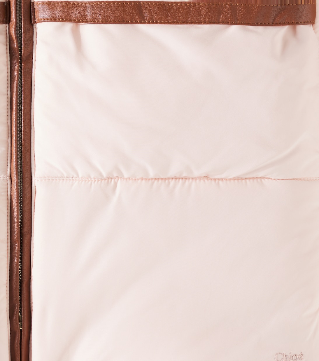 Faux leather-trimmed puffer coat | Chloé Kids