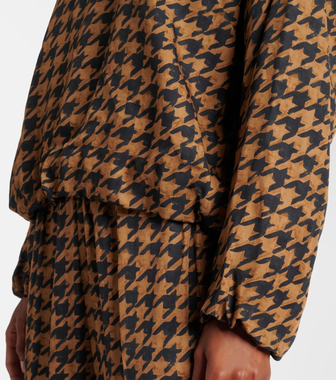 Houndstooth satin blouse | Dries Van Noten