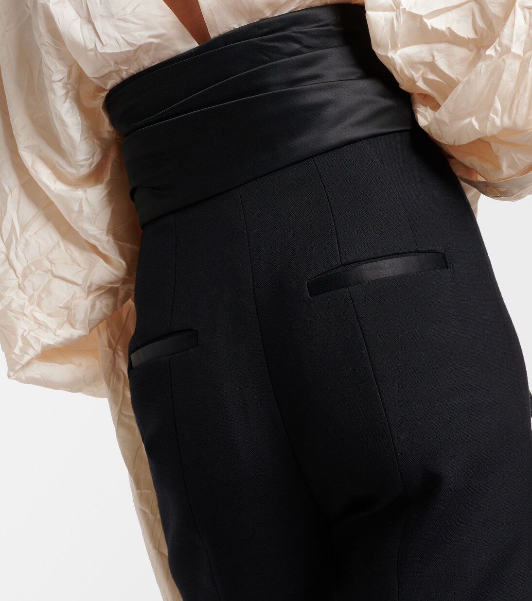 Pantalones slim Lenro de tiro alto con satén | Khaite
