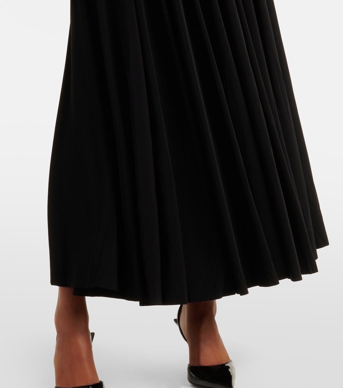 Vestido midi de cuello alto con cinturón | Norma Kamali