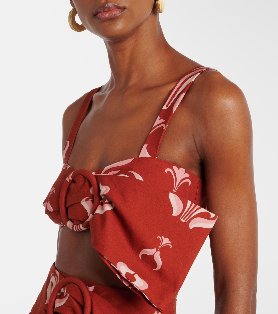 Bedrucktes Cropped-Top aus Baumwolle | Adriana Degreas