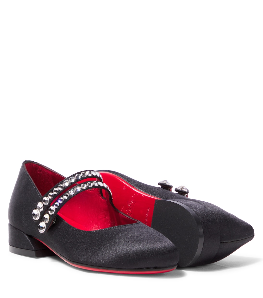Jane Fille satin crêpe Mary Jane flats | Christian Louboutin Kids