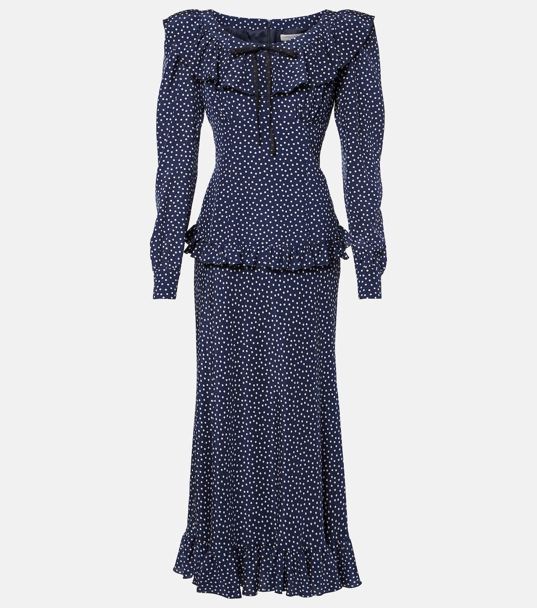 Polka-dot printed silk maxi dress | Alessandra Rich