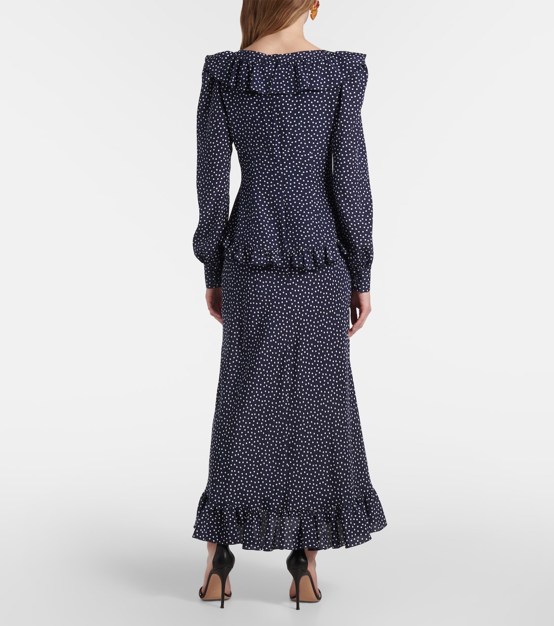 Polka-dot printed silk maxi dress | Alessandra Rich