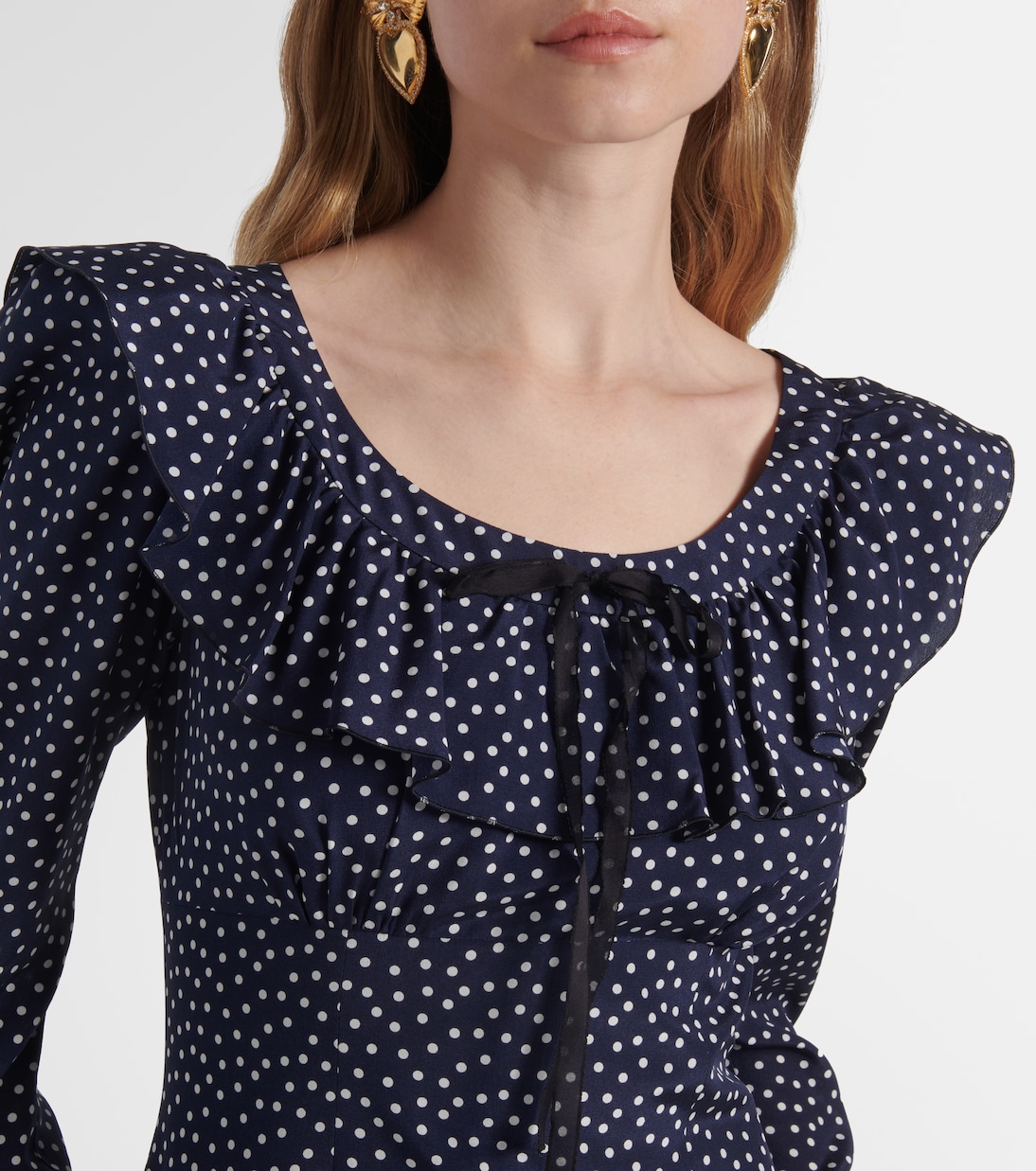 Polka-dot printed silk maxi dress | Alessandra Rich