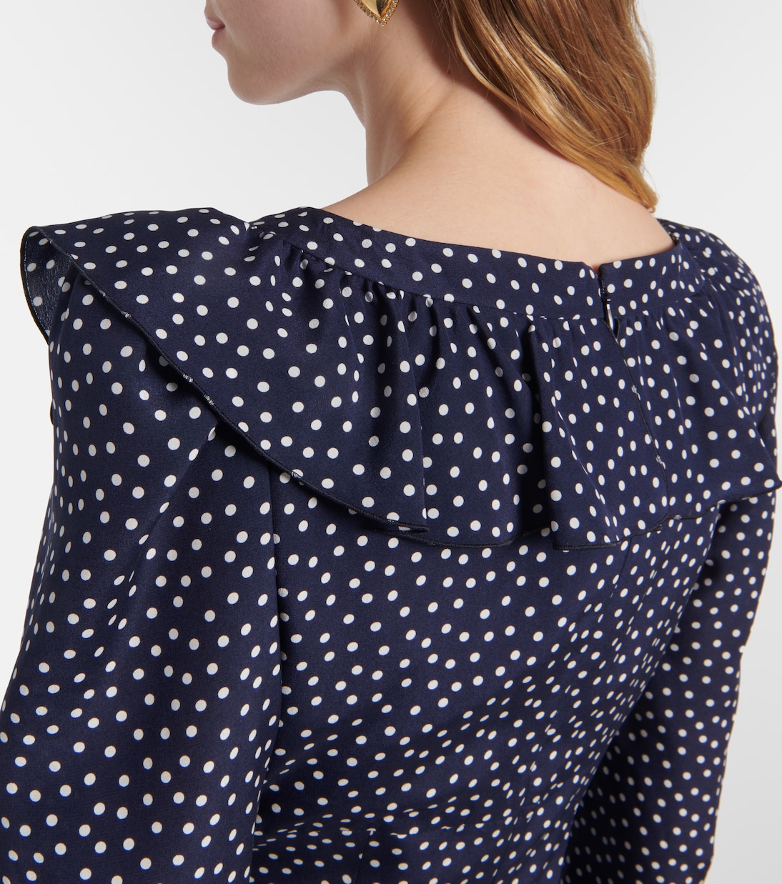 Polka-dot printed silk maxi dress | Alessandra Rich