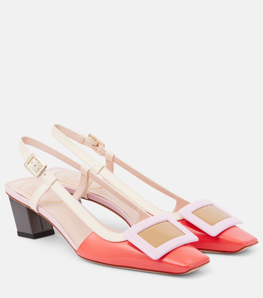 BV patent leather slingback pumps | Roger Vivier