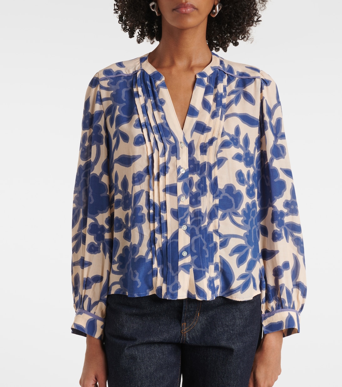 Bedruckte Bluse Elda aus Crêpe | Velvet