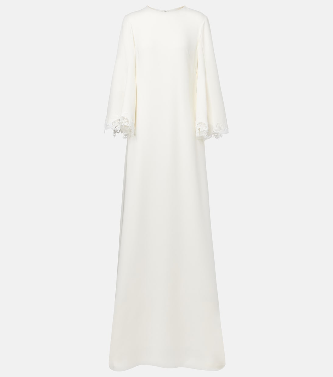 Lace-trimmed silk-blend georgette kaftan | Oscar de la Renta