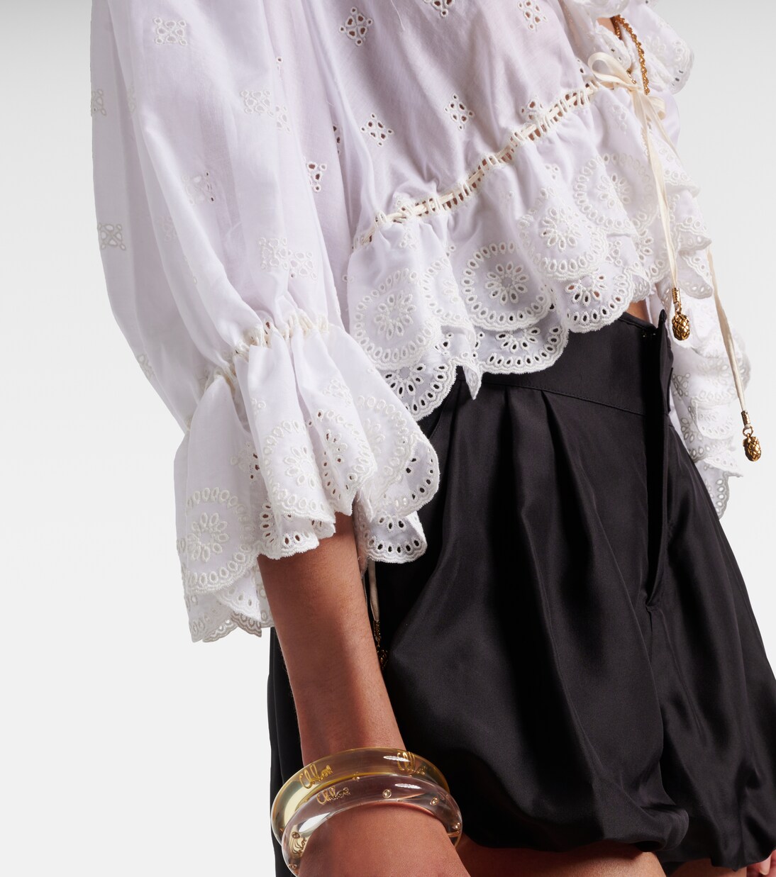 Blouse brodée en coton | Chloé