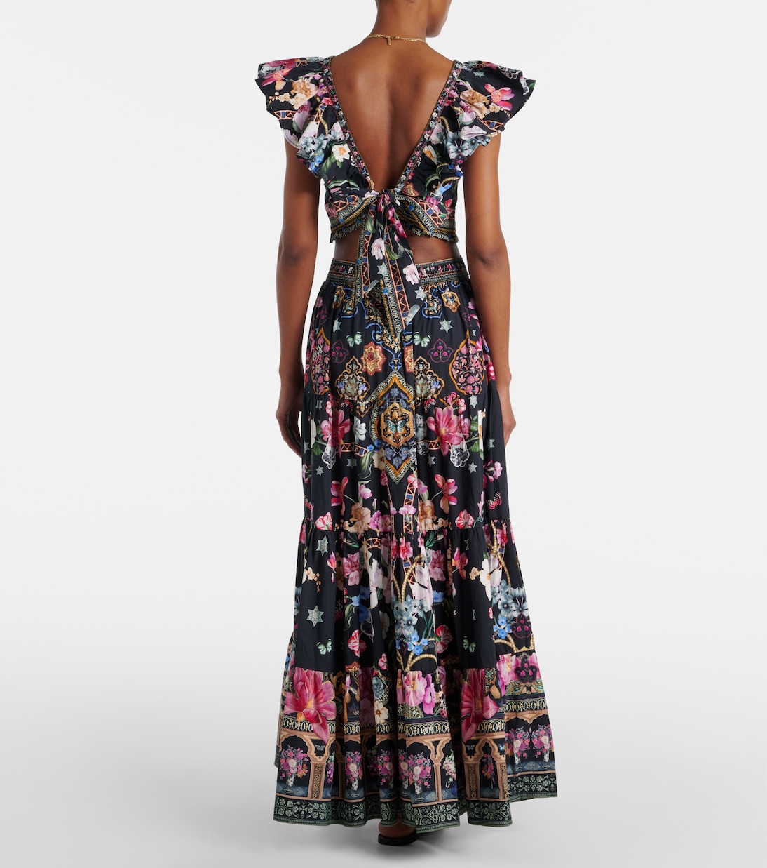 Cropped-Top aus Baumwolle mit Kristallen | Camilla