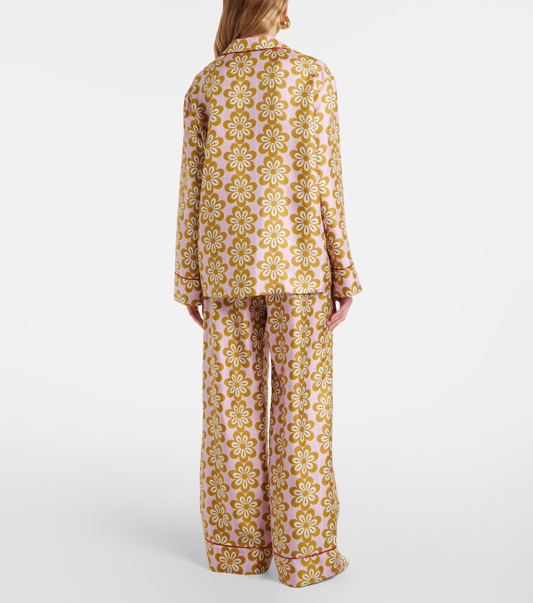 Bedrucktes Pyjama-Hemd aus Seiden-Twill | La DoubleJ