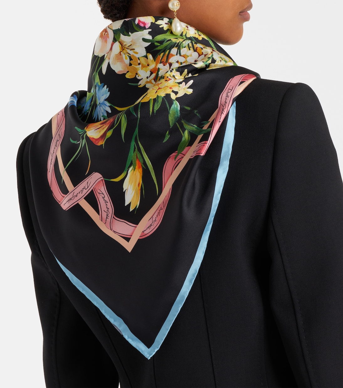 Floral silk twill scarf | Dolce&Gabbana