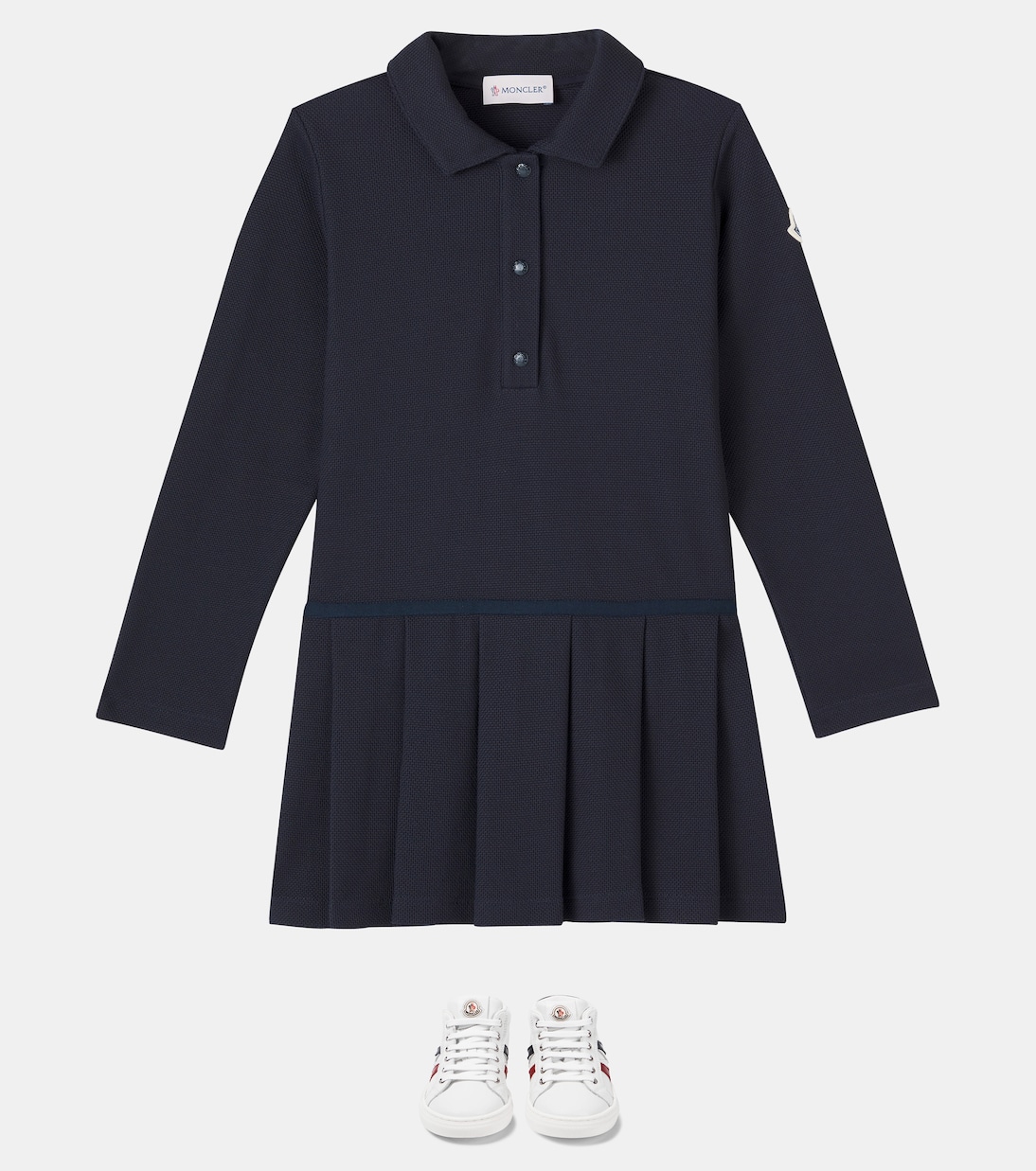 Cotton-blend piqué polo dress | Moncler Enfant