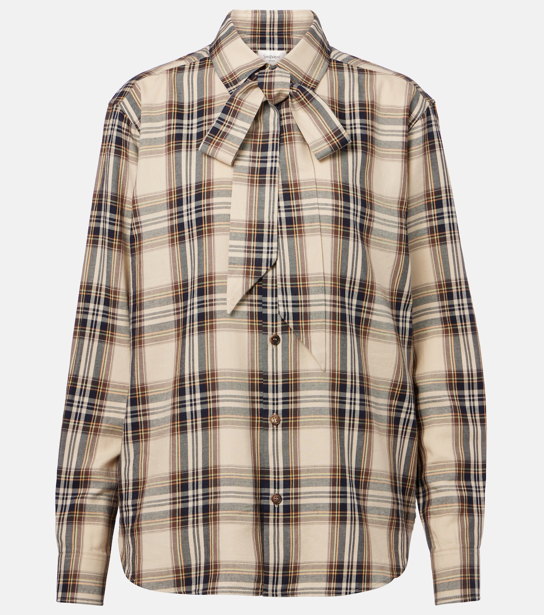 Camicia Cassandre in misto cotone a quadri | Saint Laurent