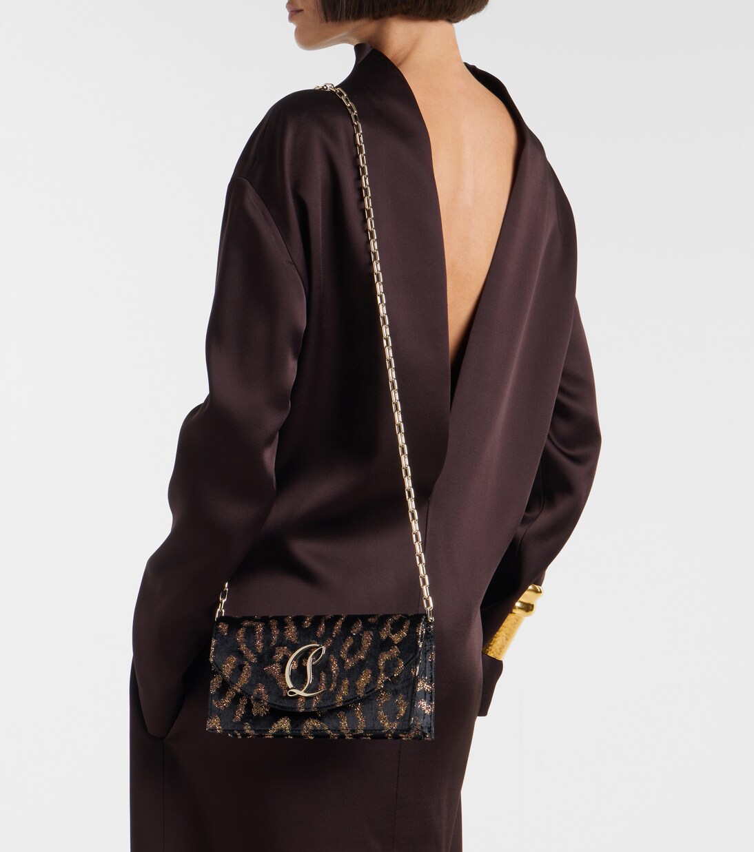 Leopard-print velvet clutch | Christian Louboutin