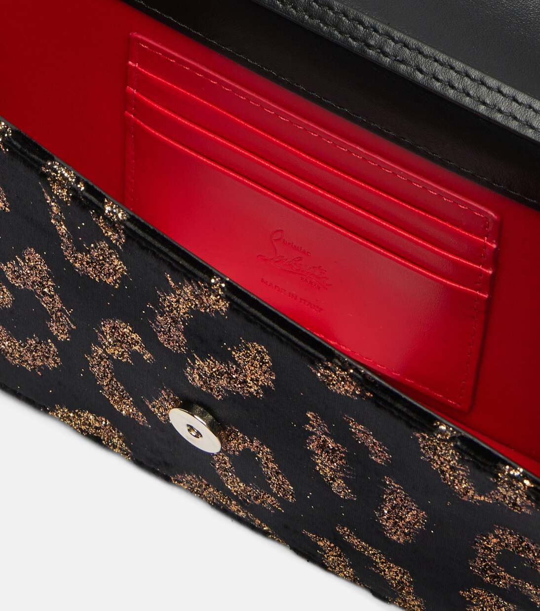 Leopard-print velvet clutch | Christian Louboutin