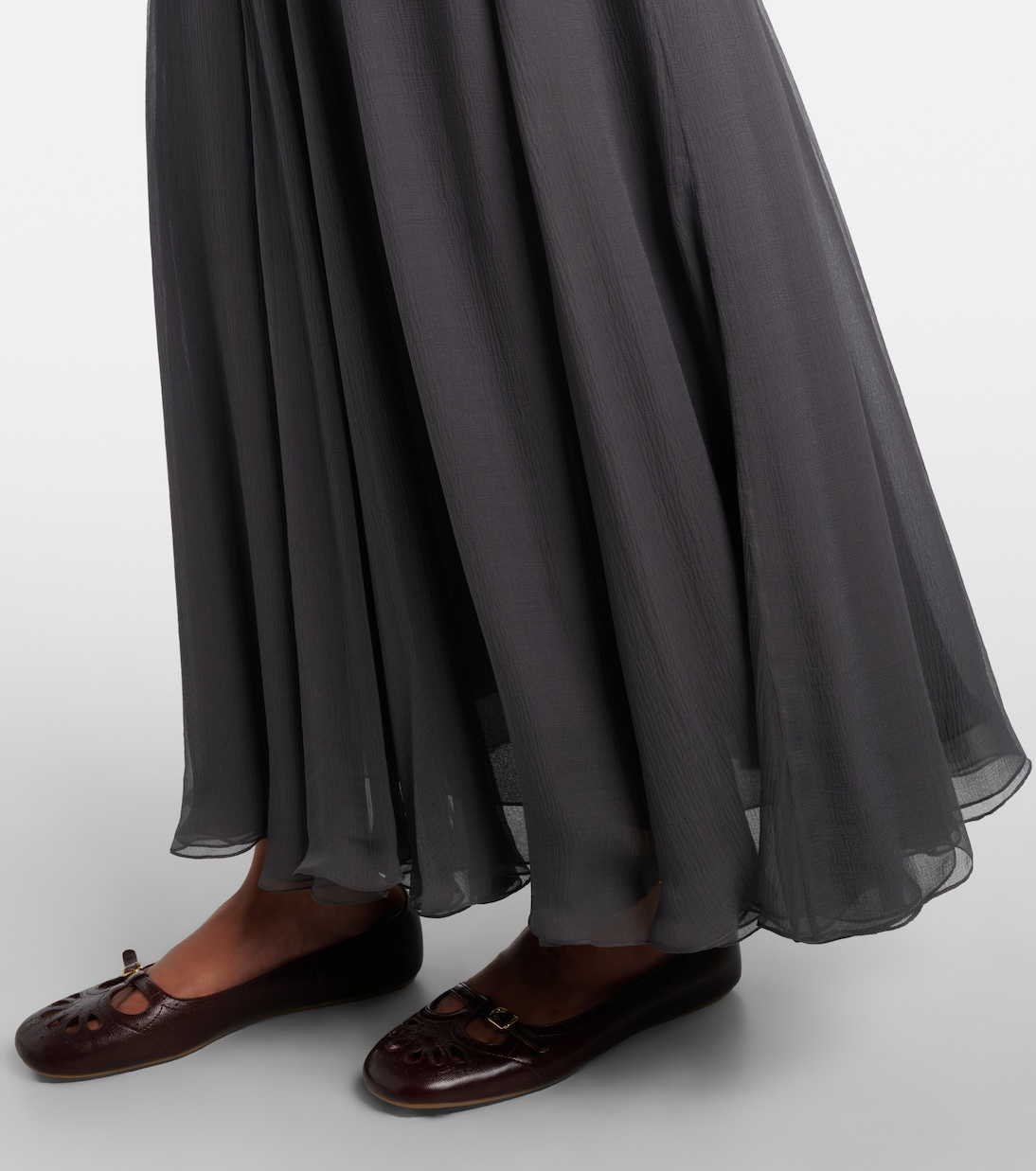 Paneled high-rise silk muslin maxi skirt | Chloé