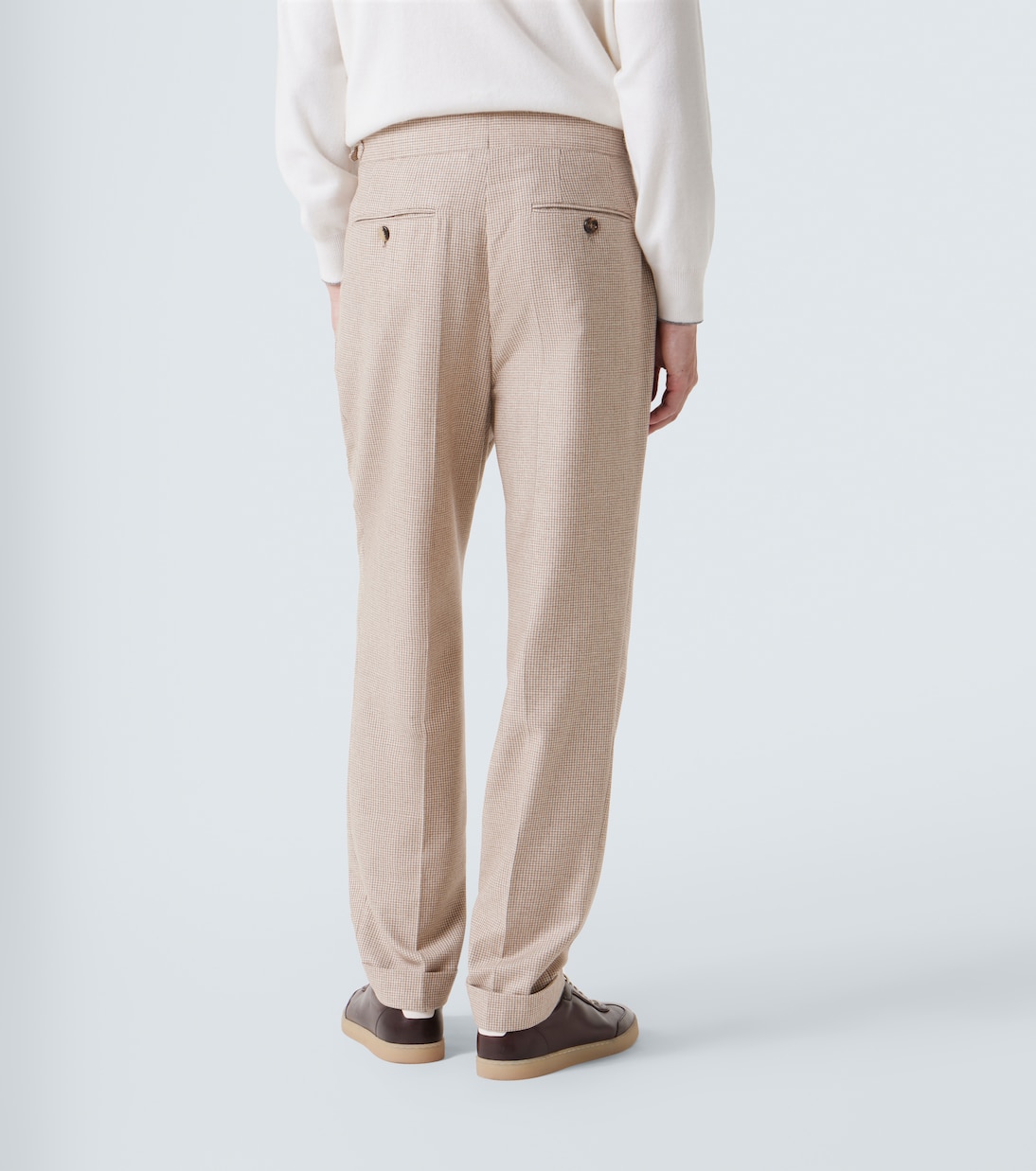 Houndstooth cashmere and silk suit pants | Brunello Cucinelli