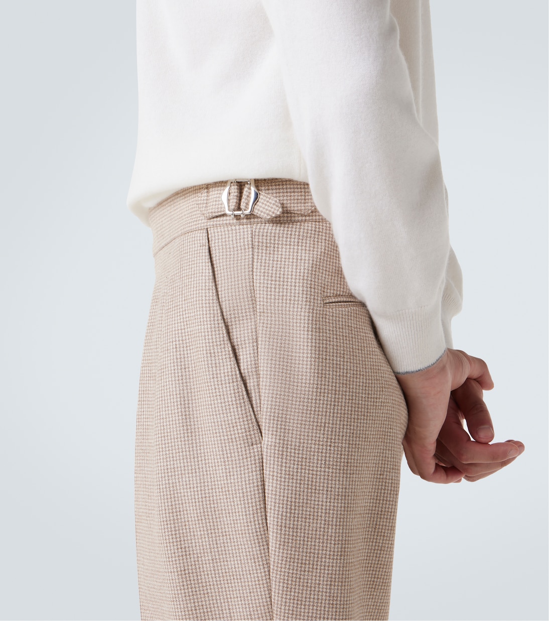 Houndstooth cashmere and silk suit pants | Brunello Cucinelli
