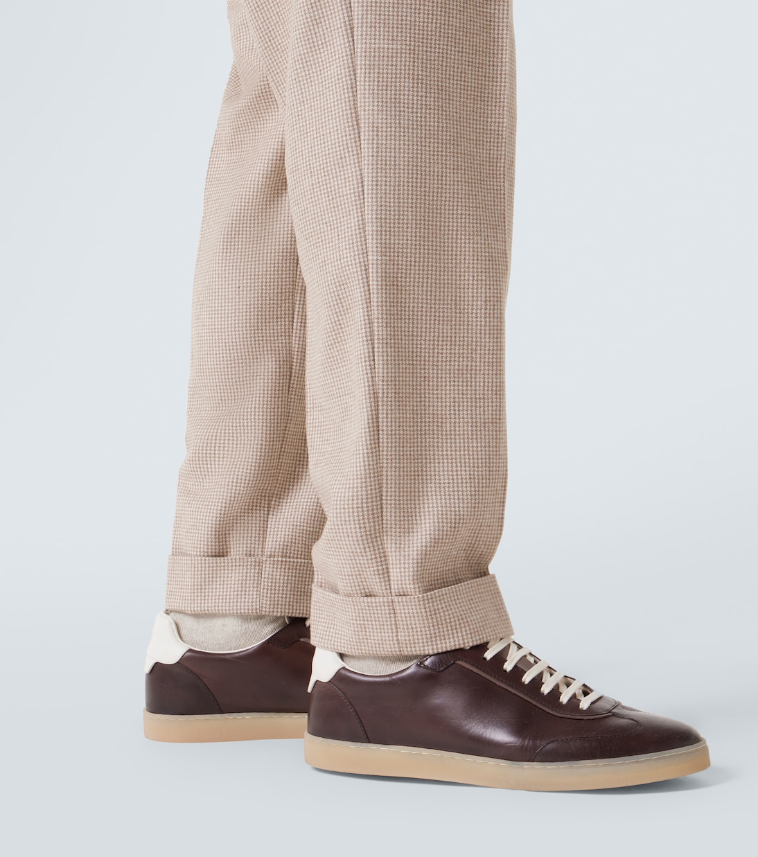 Houndstooth cashmere and silk suit pants | Brunello Cucinelli