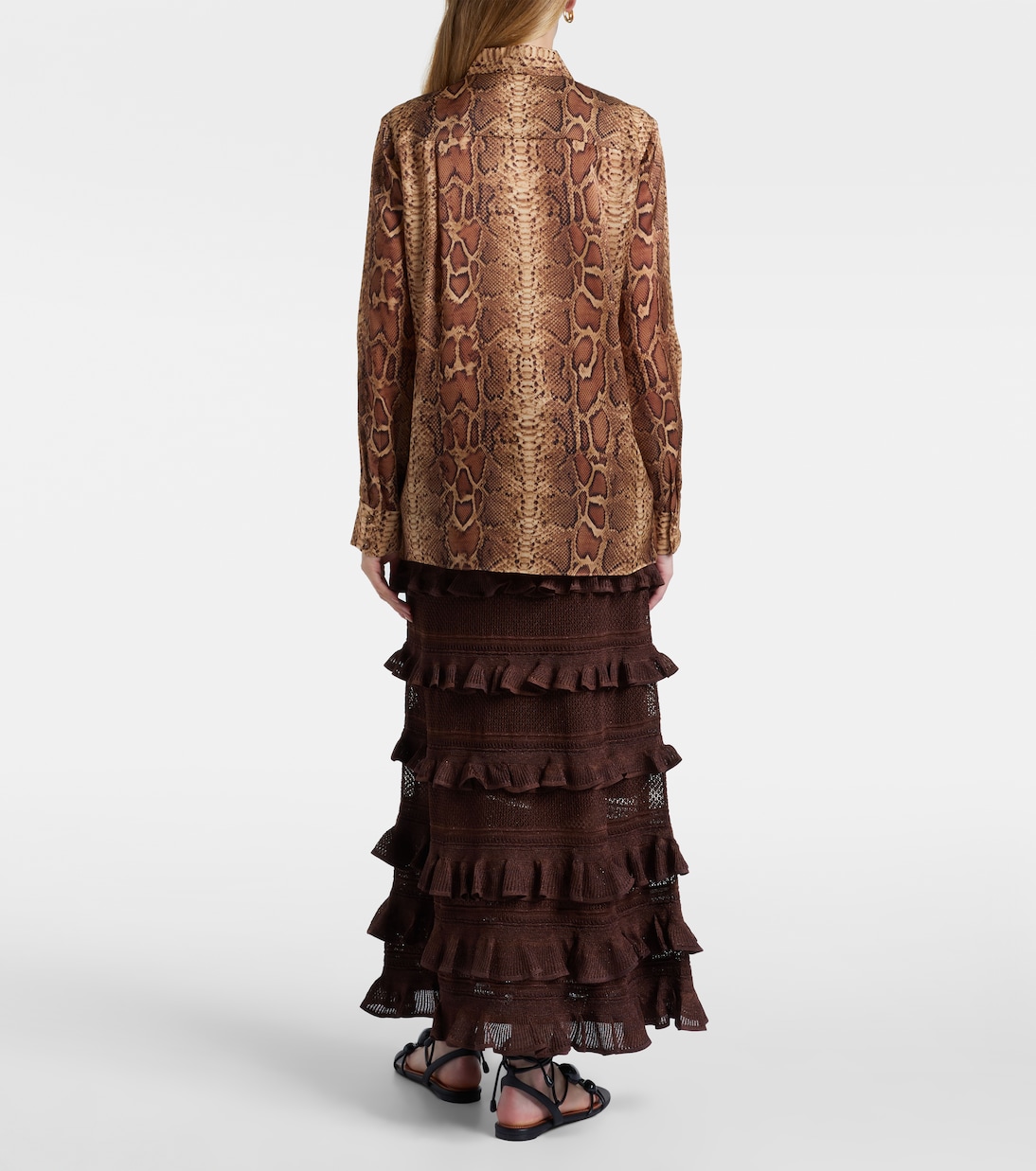 Hypnotic snake-print silk shirt | Zimmermann