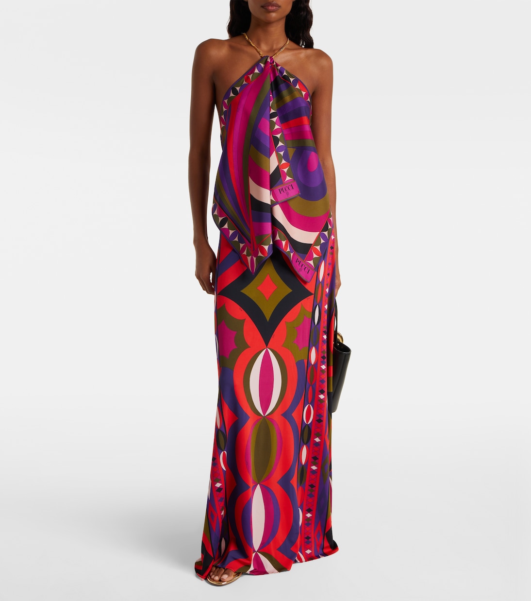 Top Iride de sarga de seda adornado | Pucci