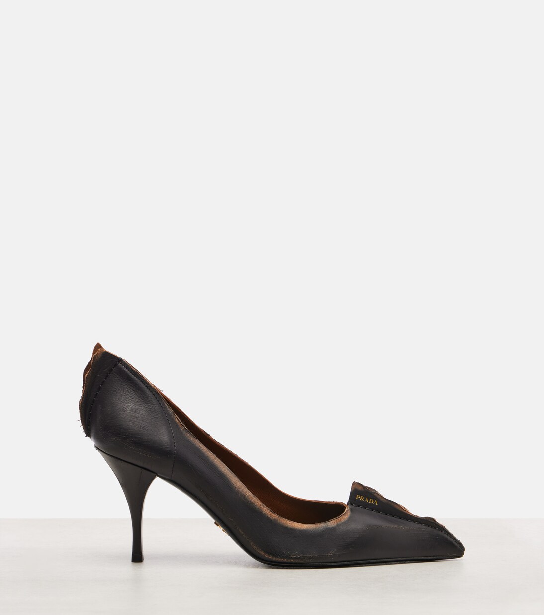 Antiqued 85 leather pumps | Prada