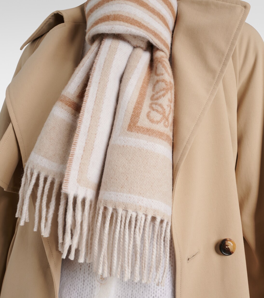 Anagram wool and cashmere jacquard scarf | Loewe