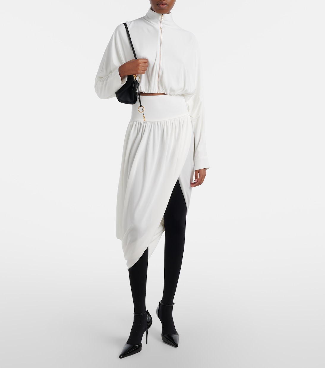 Asymmetric jersey midi skirt | Alaïa