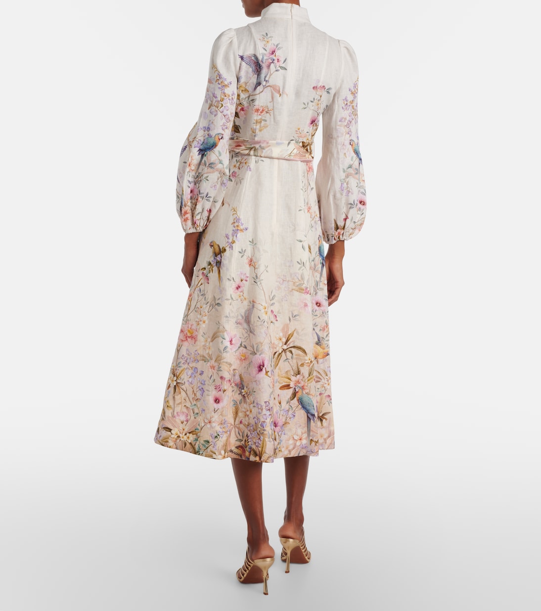 Bedrucktes Midikleid Rebellion aus Leinen | Zimmermann