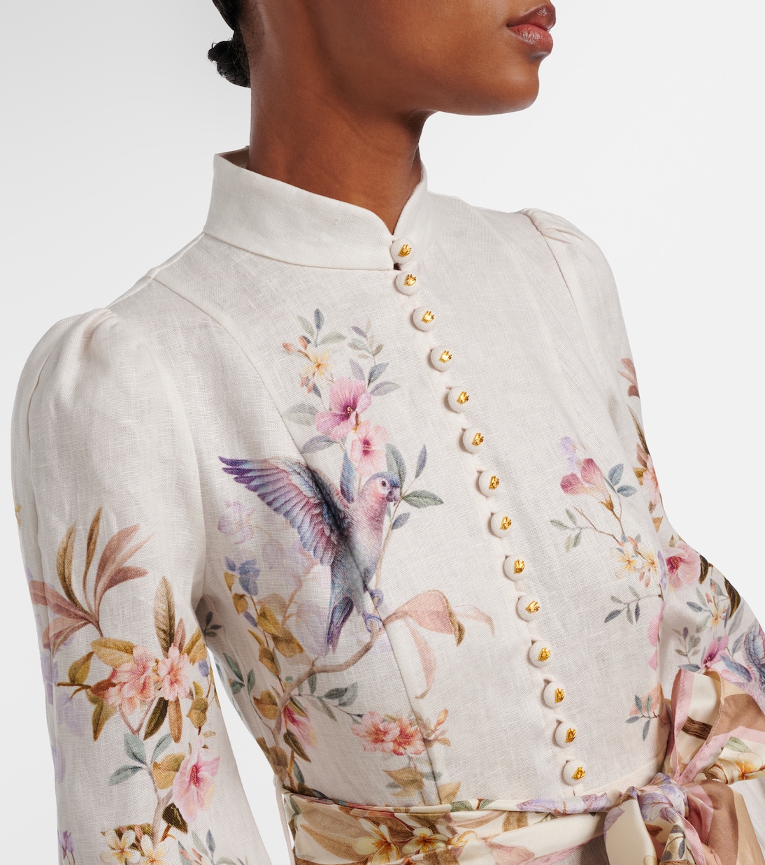 Bedrucktes Midikleid Rebellion aus Leinen | Zimmermann