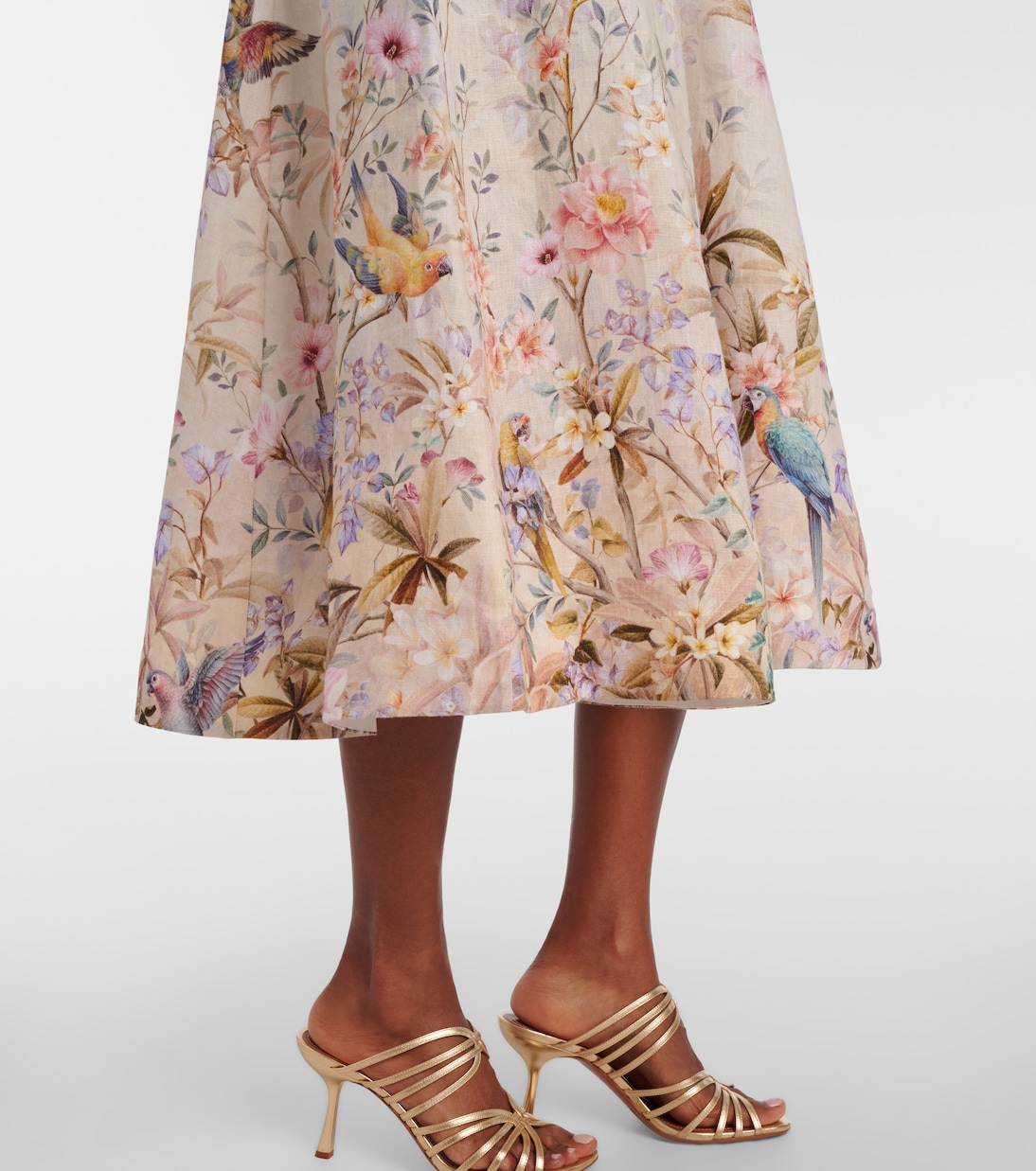 Bedrucktes Midikleid Rebellion aus Leinen | Zimmermann