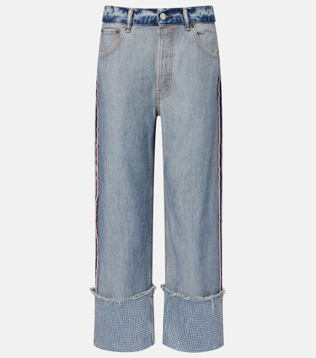 Deconstructed embellished straight jeans | Acne Studios