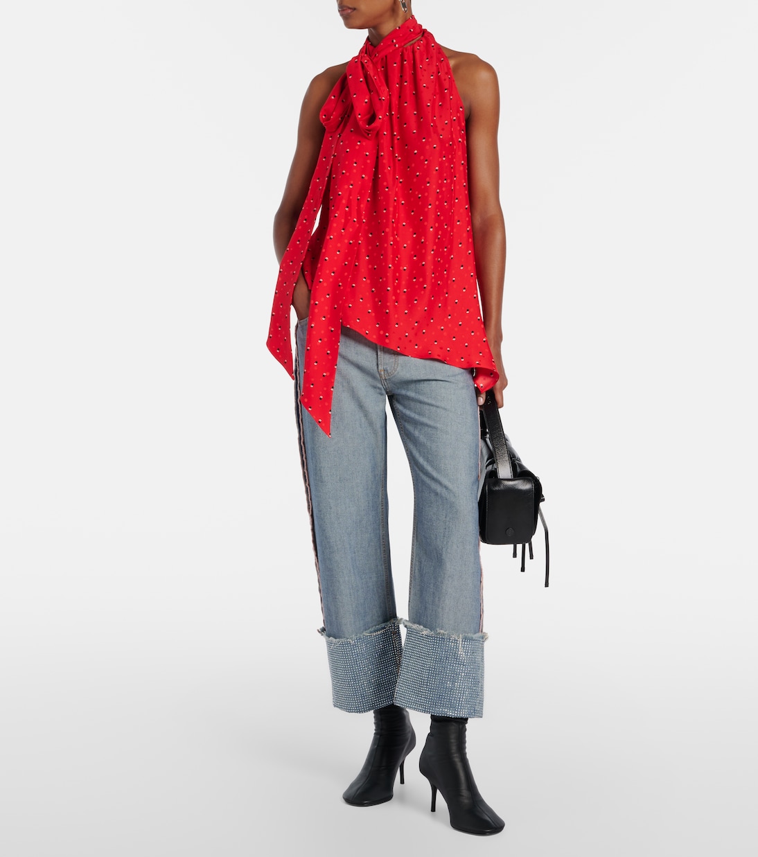 Deconstructed embellished straight jeans | Acne Studios