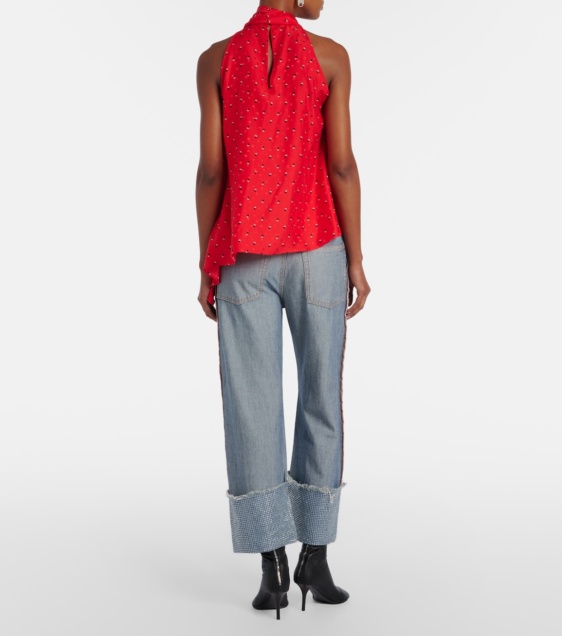 Deconstructed embellished straight jeans | Acne Studios